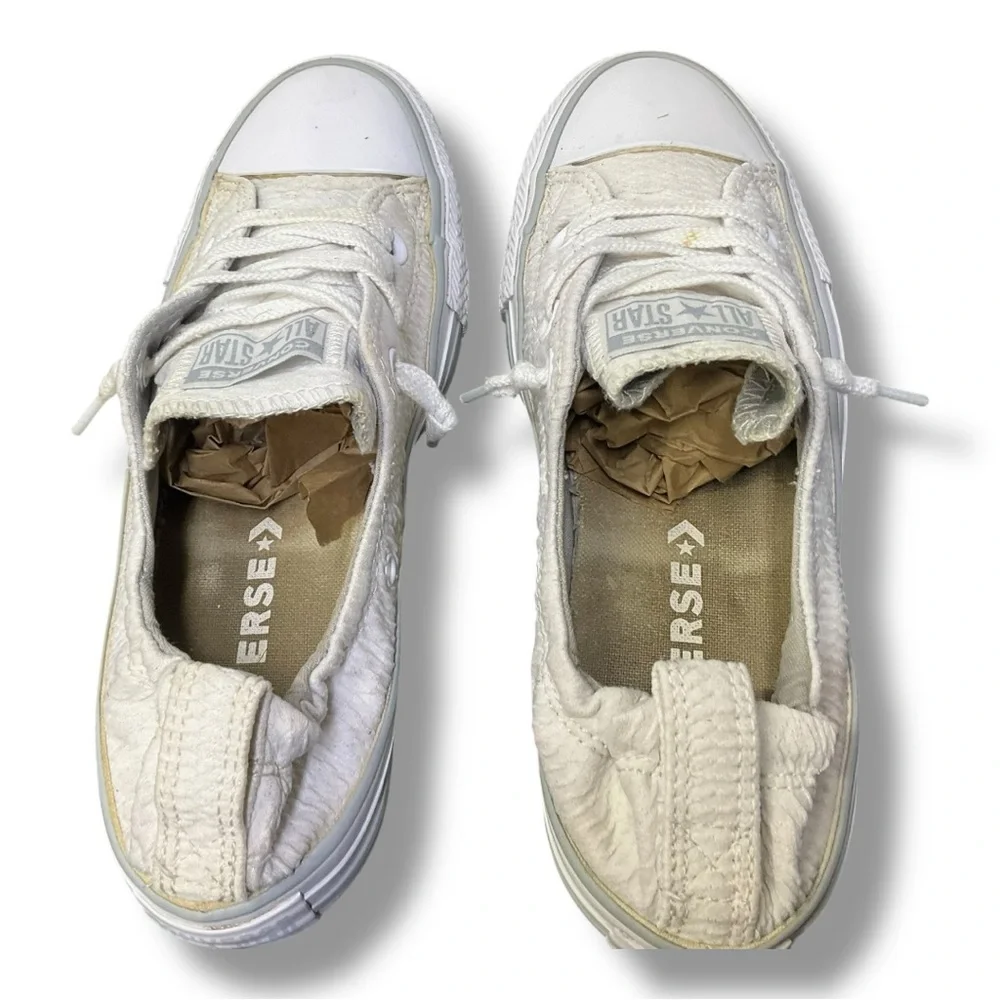 👟 Converse All Star White Slip-On Sneakers Women’s 7 - Picture 6 of 8